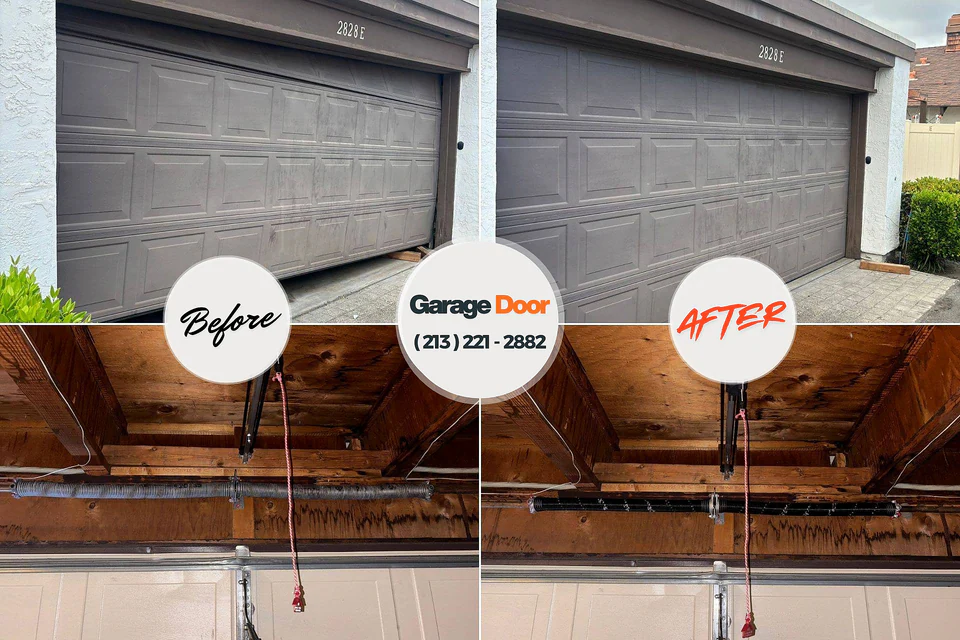 Before and after: garage door repair Helena Valley West Central, MT
